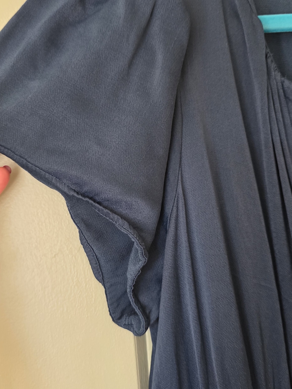 Anthropologie Navy V-Neck Smocked Waist Maxi Dress - Picture 3 of 6